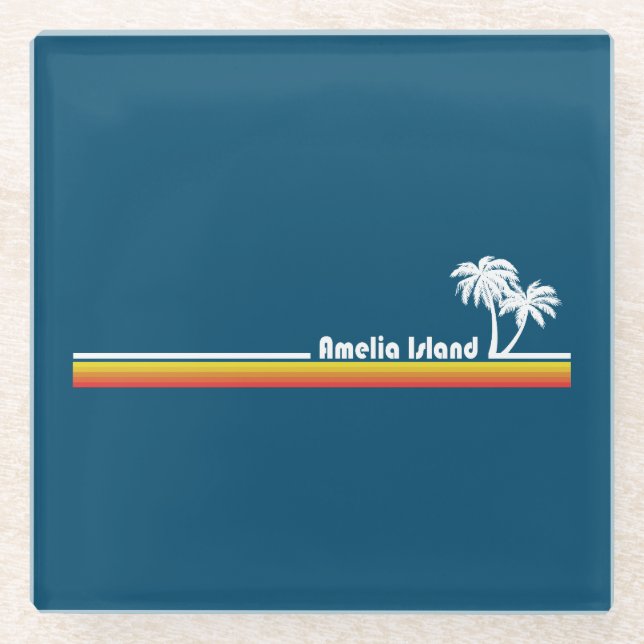 Amelia Island Florida Glasuntersetzer (Vorderseite)