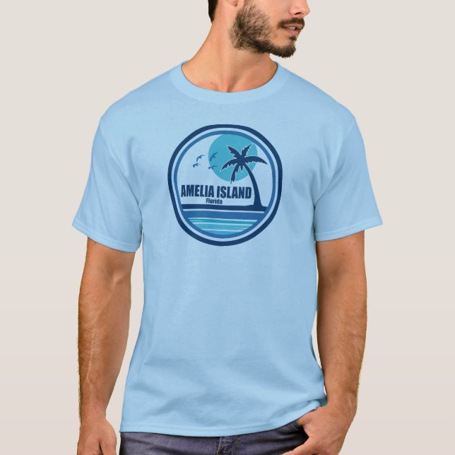 Amelia Island Florida Palm Tree Birds T-Shirt (Vorderseite)