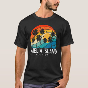 Amelia Island Florida Palmenbaum Tropischer Strand T-Shirt