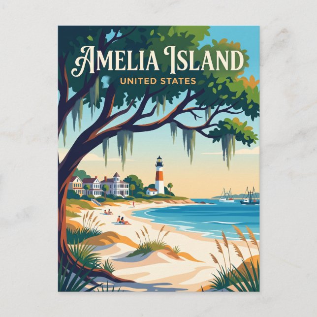 Amelia Island Florida Postkarte (Vorderseite)