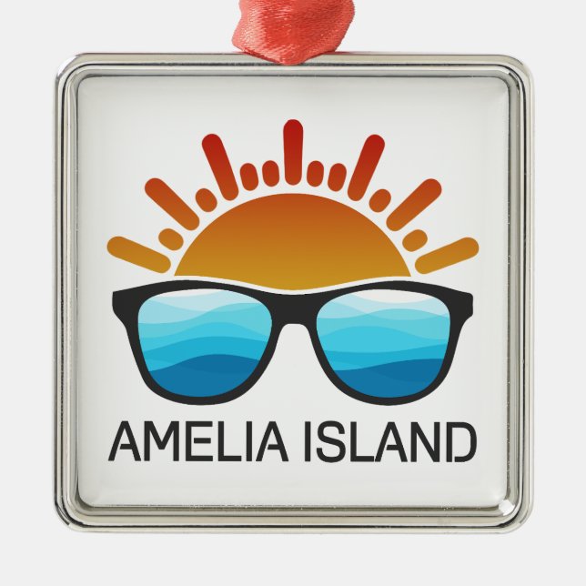 Amelia Island Florida Sonnenbrille Ornament Aus Metall (Vorne)