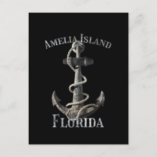 Amelia Island Florida Vacation Nautical Anchor Sai Postkarte