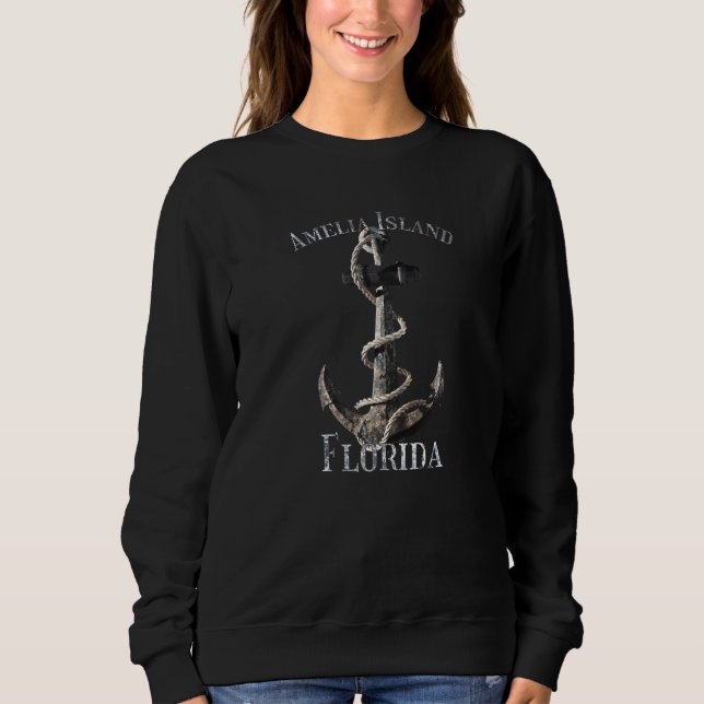 Amelia Island Florida Vacation Nautical Anchor Sai Sweatshirt (Vorderseite)