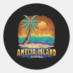 Amelia Island Florida Vintage abgenutzt Souvenir Runder Aufkleber