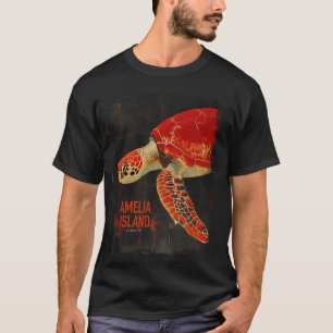 Amelia Island Florida Vintage Strand mit Meeressch T-Shirt
