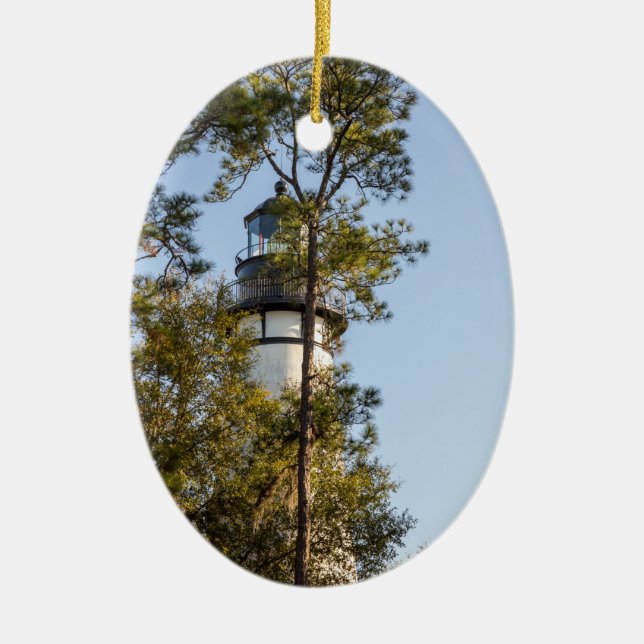 Amelia Island Leuchtturm Keramik Ornament (Vorne)