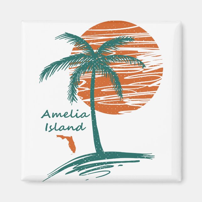 Amelia Island Palm Tree Magnet (Vorne)