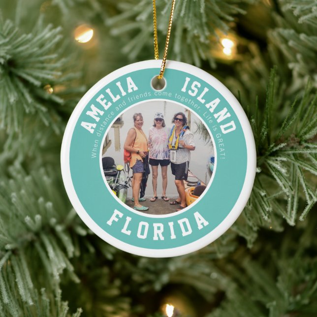 Amelia Island Vacation Keramik Ornament (Baum)