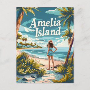 Amelia Island Vintag Postkarte