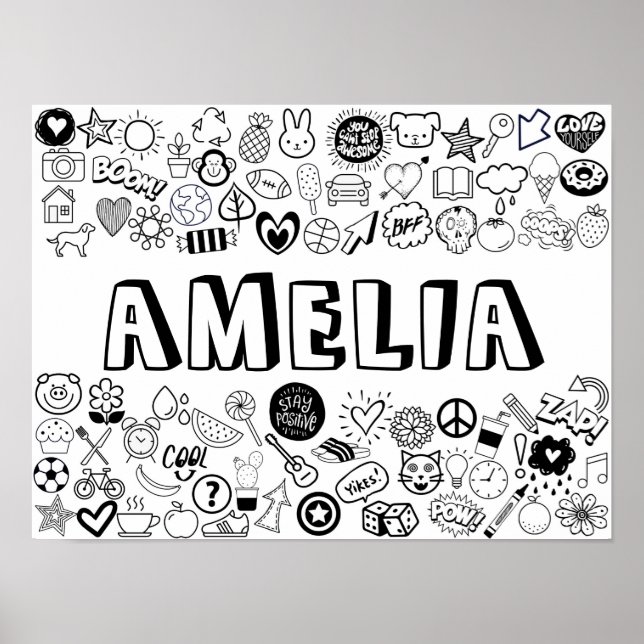 "AMELIA" - Kontur-Design Poster (Vorne)