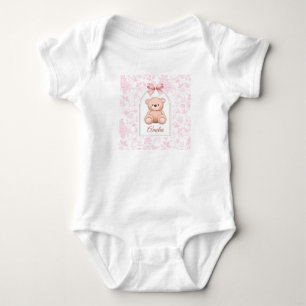 Amelia   Maßgeschneidertes rosa Teddybär-Kinderzim Baby Strampler