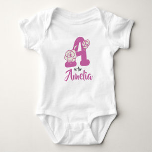 Amelia Name Baby Outfit Letter A Rompor Floral Baby Strampler