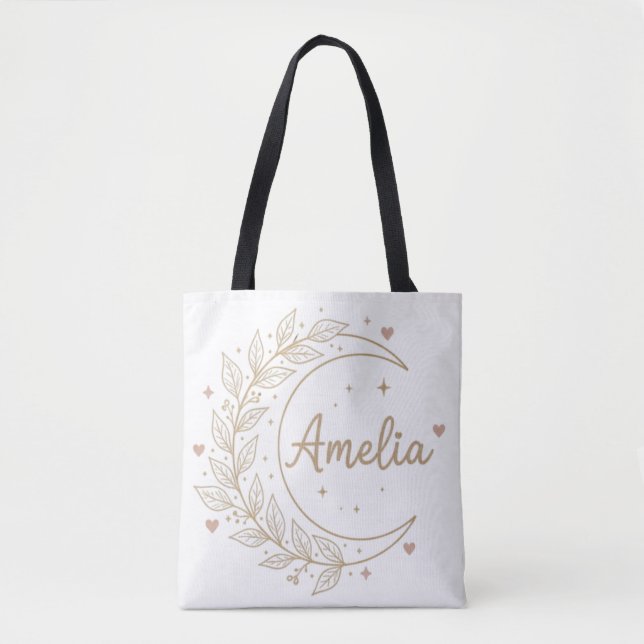 Amelia Personalized Tote Bag - Elegant Celestial  (Vorderseite)