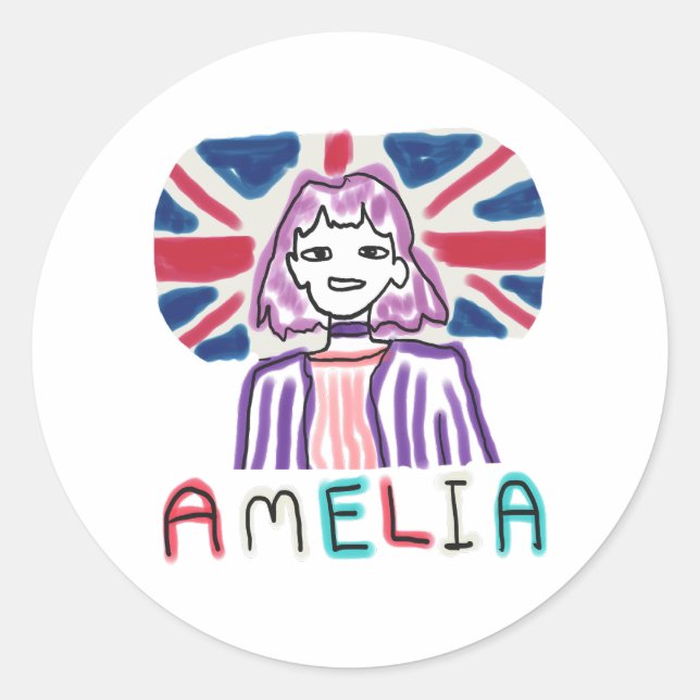 Amelia Prevent Pathways Runder Aufkleber (Vorderseite)