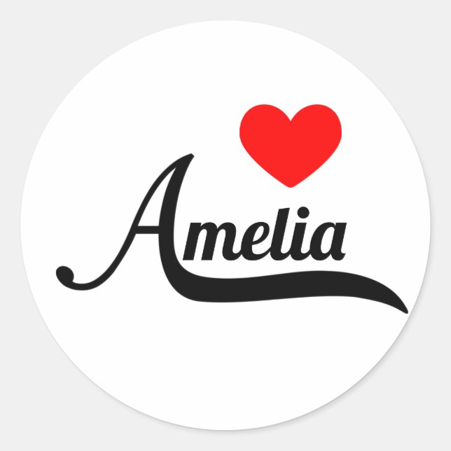 Amelia Runder Aufkleber (Vorderseite)