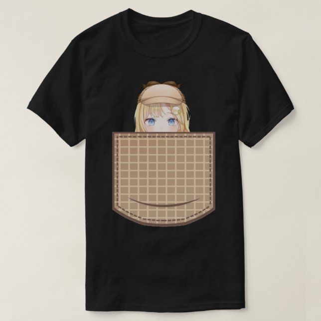 Amelia Taschenpeeker Watson Peking Hololiven Holom T-Shirt (Design vorne)