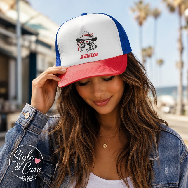 Amelia Truckerkappe (Amelia Name Text Mark Fashion Trucker Hat)
