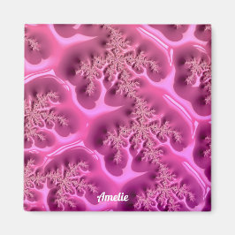 AMELIE ~ Personalisiertes Fraktal ~ Pink Waffle Magnet