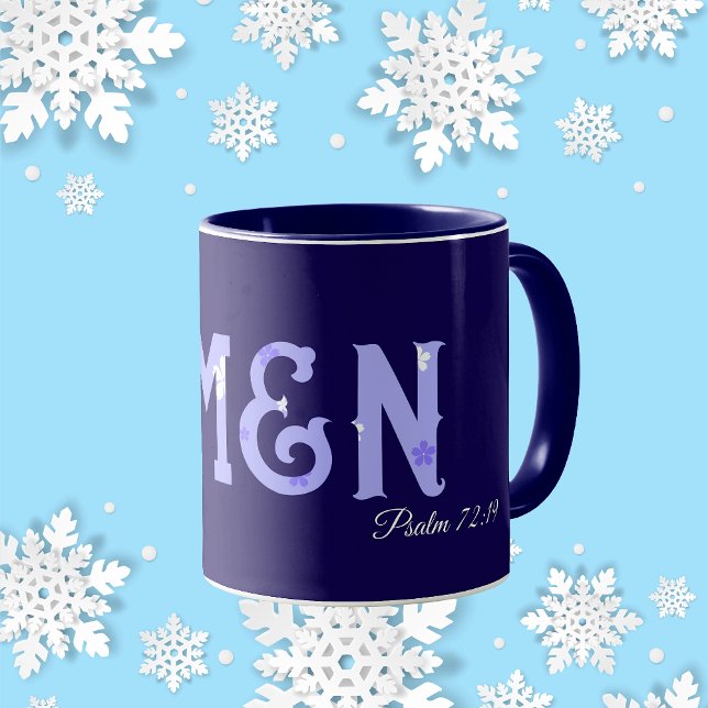 Amen Bible Verse Modern Typography Personalized Tasse (Amen Bible Verse Modern Typography Custom Mug, perfect Christmas gift for family, Christian friends)