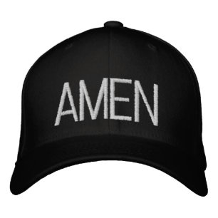 AMEN Einfacher Fettdruck Text Christlicher Glaube Bestickte Baseballkappe