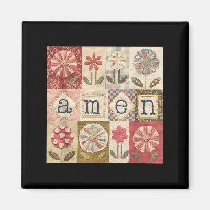 Amen Patchwork-Blume Frohe Ostern Jesus Christlich Magnet
