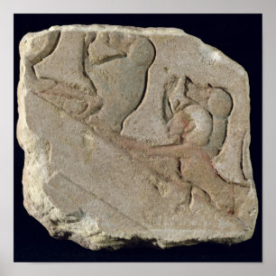 Amenophis IV mit Pavianen, neues Königreich Poster