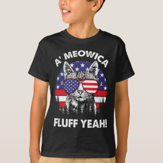 A'meowica Fluff Yeah Patriotic American 4th Jul T-Shirt
