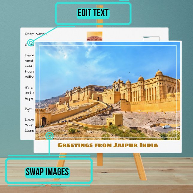 Amer Fort in Jaipur Indien Postkarte (Please enjoy our postcard)