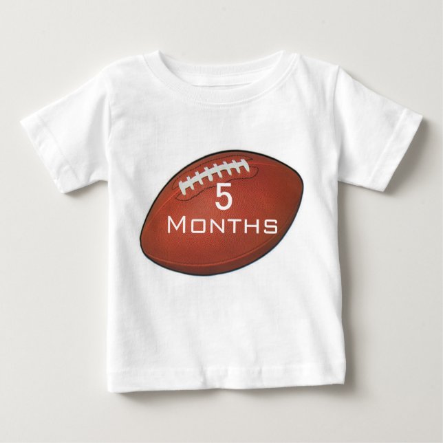 Amer-Fußball 5 Monats-Baby-Shirt für Baby-Bilder Baby T-shirt (Vorderseite)