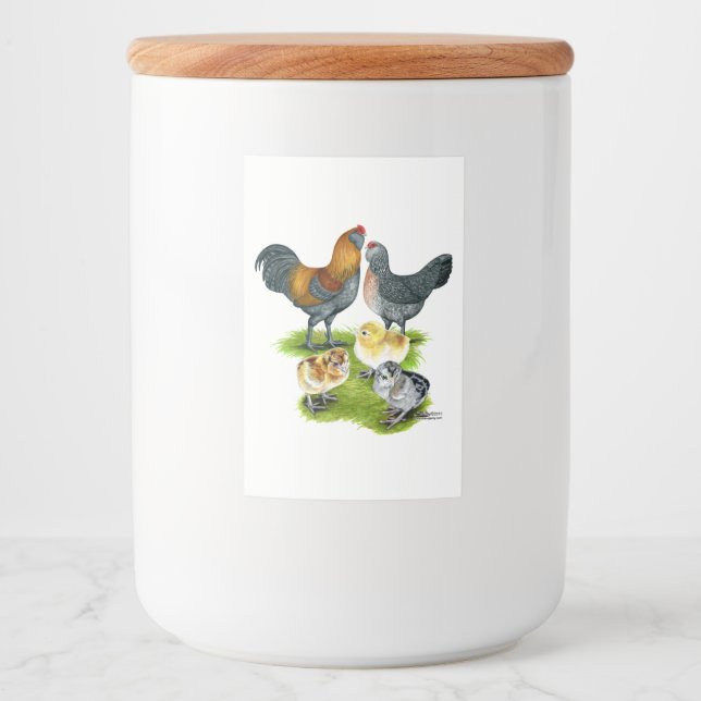 Ameraucana-Hühnerfamilie Lebensmitteletikett (Vorderseite)
