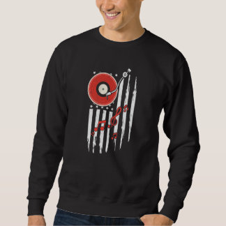 Amercian Flag Vinyl LP Collector USA Vinyl Records Sweatshirt