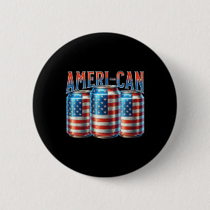 Ameri-can Lustige Bierdose Flagge Patriotisch 4. J Button