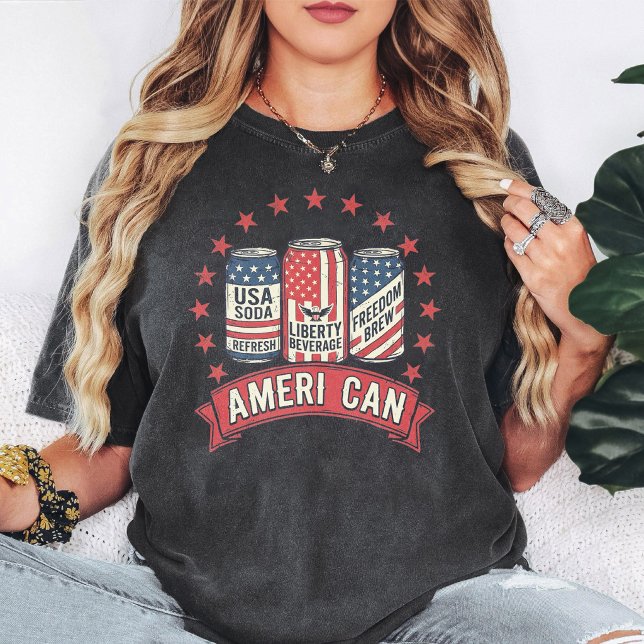 Ameri Can Retro Usa Soda Freedom Brew T-Shirt (Von Creator hochgeladen)