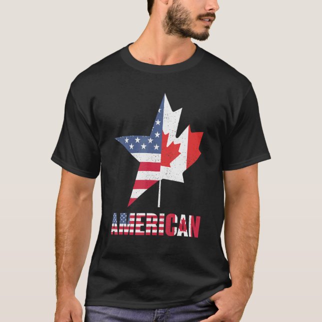 Ameri Can uns Canada Flag Pride Vacation Travel Ca T-Shirt (Vorderseite)
