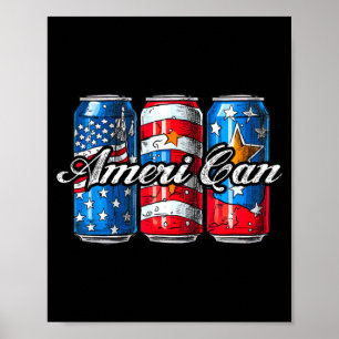 Ameri kann vintage-amerikanische Flagge 4. Juli Poster