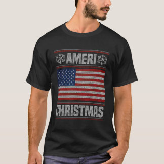 Ameri Weihnachten Funny American Christmas Flag Gi T-Shirt