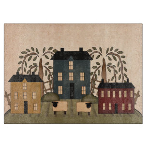 Ameriana Folk Art Houses  Schneidebrett