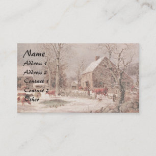 Ameriana Horse Sleigh Farm Tiere Business Card Visitenkarte