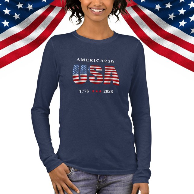 AMERICA250 1776-2026 Feier Tri-Blend Shirt (AMERICA250 1776-2026 Celebration Tri-Blend Shirt Ladies Red White Blue)