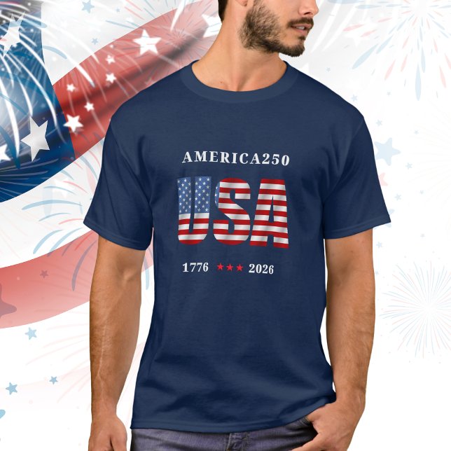 AMERICA250 1776-2026 Feierlichkeiten T-Shirt (AMERICA250 1776-2026 Celebration T-Shirt - Mens Red White and Blue)