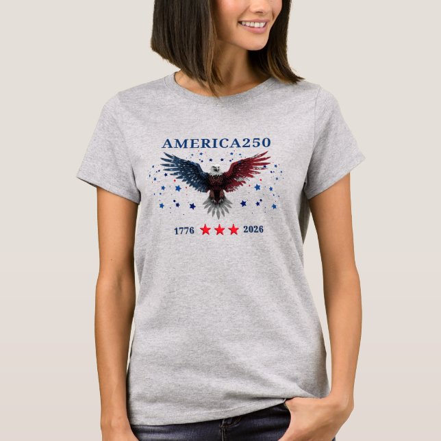 AMERICA250 Unabhängigkeitstag 1776 - 2026 T-Shirt (Vorderseite)