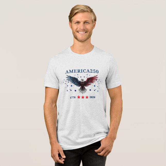AMERICA250 Unabhängigkeitstag 1776 - 2026 Tri-Blend Shirt (Vorderseite voll)
