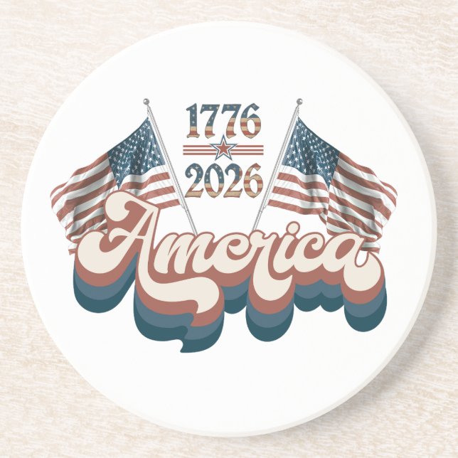 America 1776–2026, Patriotic, USA 250 Years Getränkeuntersetzer (Vorne)