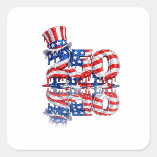 America 250 4. Juli Schlüsselanhänger Quadratischer Aufkleber