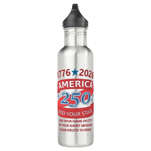 America 250 Add State 1776 2026 Cool Personalized Edelstahlflasche (Rechts)