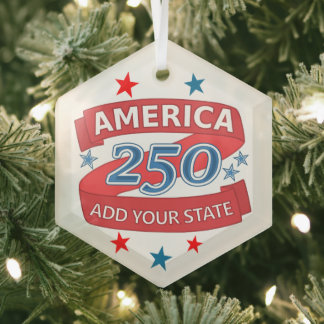 America 250 Add State 250th Anniversary Keepsake Ornament Aus Glas