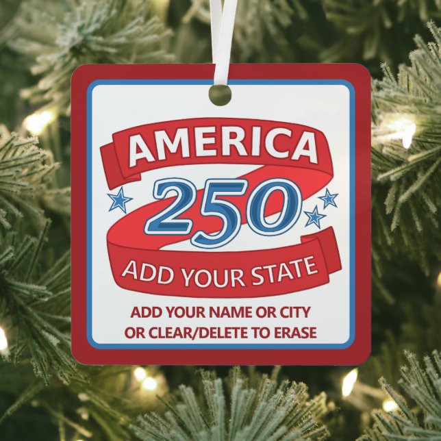 America 250 Add State Anniversary Double Sided Ornament Aus Metall (InSitu)