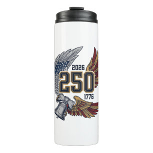 America 250 Adlerflügel 2026 Patriotisches Design_ Thermosbecher