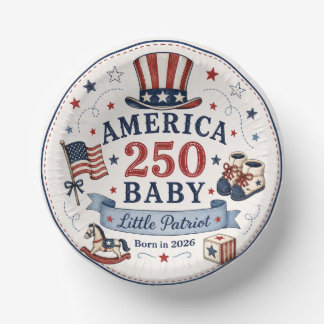 America 250 Baby / Kleiner Patriot Pappteller