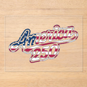 America 250 Flag Script Halbquinquennendesign Acryleinladungen